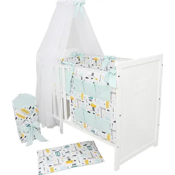 Dětská postýlka Postýlka s kompletní výbavou - kokarda autíčko