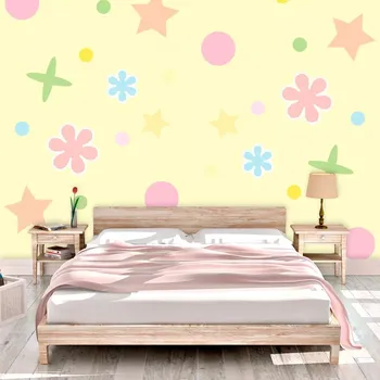 Tapeta Sablio Tapeta Květiny na žluté - 125x75 cm