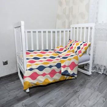 Povlečení Sablio Dětské povlečení do postýlky Barevné křivky - 130x90 / 40x60