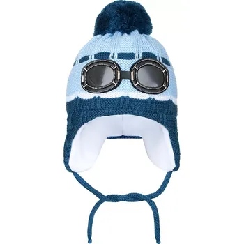 Čepice Zimní dětská čepice New Baby s brýlemi, šedá