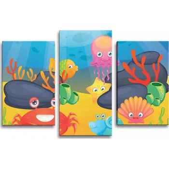 Obraz Sablio Obraz - 3-dílný Podmořský svět - 75x50 cm