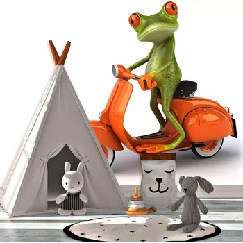 Tapeta Sablio Tapeta Žába na motorce - 125x75 cm