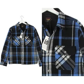 Moto oblečení Lee 101 WOOL OVERSHIRT PREMIUM VLNĚNÁ KOŠILE BUNDA KRÁTKÁ BUNDA KOSTKOVANÁ XL