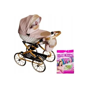 Kočárek pro panenku Kočárek pro panenky z EKO kůže ADBOR LULU + (barva 03)