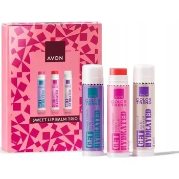 Péče o rty Avon Sada balzámů na rty [Balzámy: Jahoda, Cukroví, Kokos].