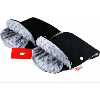 Rukávník Rukavice minky černo / šedé