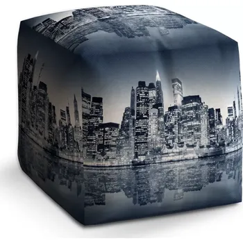 Taburet Sablio Taburet Cube Noční New York: 40x40x40 cm