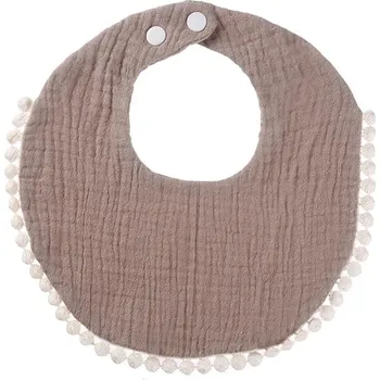 Bryndák Mušelínový bryndák s krajkou hnědošedá