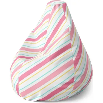 Sedací pytel Sablio Sedací vak Pear Čtyřbarevné pruhy - 70 x 95 x 15 cm