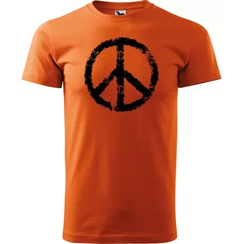 Pánské tričko Sablio Tričko s potiskem Mír na triku - oranžové 2XL