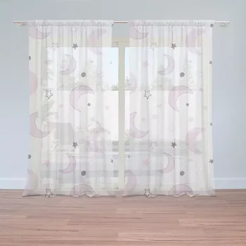 Záclona Sablio Záclony Fialové měsíčky: 2ks 150x250cm