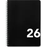 BOBO Řádkový diář A5 týdenní 2026 černý