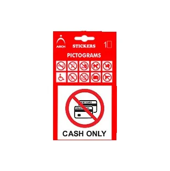 samolepka Ing. Libor Macalík - ARCH Informačná samolepka Platba v hotovosti - Cash only (8 x 8 cm) 566497