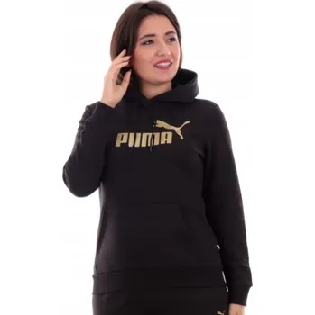 Dámská mikina Vel. S DÁMSKÁ MIKINA PUMA pohodlná s kapucí černá bavlněná klokanka