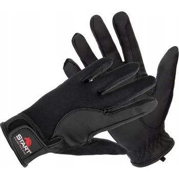 Vybavení pro jezdce Jezdecké rukavice START Celebes, zesílené kůží, černé XXS