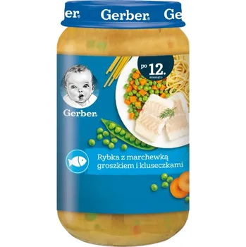 Dětská výživa Gerber Příkrm Dětský oběd Ryba s mrkví, hráškem a těstovinami 12 m+ 250 g