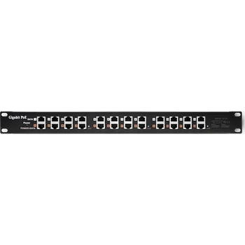 Serverovna Qoltec Patch panel RACK 12 portů POE Černý
