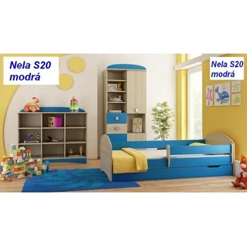 Dětská postel Postel Nela N20S 160/80 cm + matrace + šuplík modrá