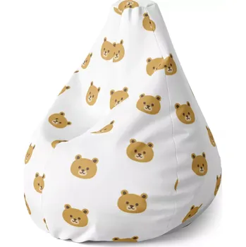 Sedací pytel Sablio Sedací vak Pear Medvídci na bílé - 70 x 95 x 15 cm