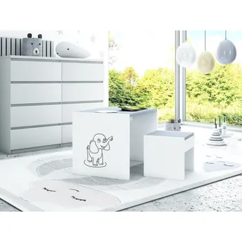 Dětský pokoj Stůl a jedna židle - slůně / šedá