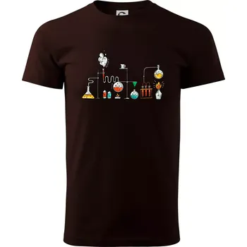 Pánské tričko Chemická aparatura barevná - Klasické pánské triko vyšší gramáže - 4XL ( Kávová )