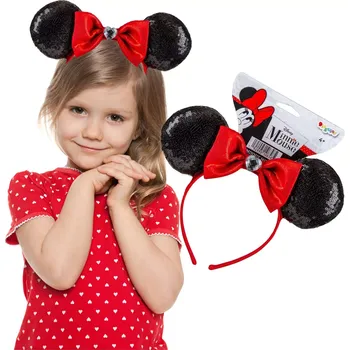 Čelenka Disney Minnie Mouse čelenka s flitry a mašlí