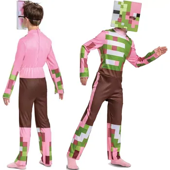 minecraft kostým zombie pigman pro děti 7–8 let (výška 127–136 cm)
