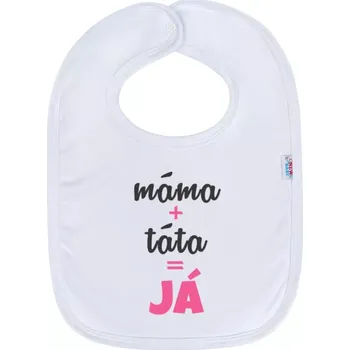 Bryndák Dětský bryndák NEW BABY máma + táta = já – růžový
