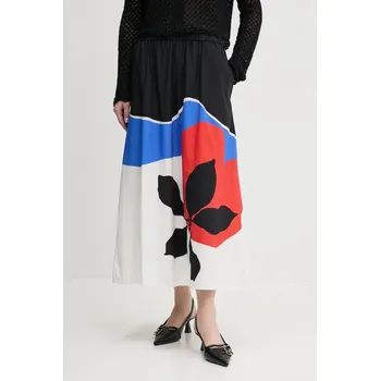 Dámská sukně Bavlněná sukně Desigual FLOR ONDAS_LACROIX černá barva, maxi, áčková, 25SWFW14 99X, vel. M