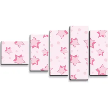 Obraz Sablio Obraz - 5-dílný Růžové hvězdy - 100x60 cm