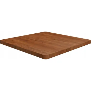 Konferenční stolek Čtvercová deska stolu, tmavě hnědá, 80x80x4 cm, masivní dub