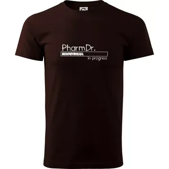 In progress titul PharmDr. doktor / doktorka farmacie - Klasické pánské triko vyšší gramáže - S ( Kávová )