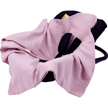 Dětská deka Mušelínová deka do autosedačky 80x80 cm - růžová