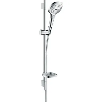 Sprchový set Sprchová souprava 4-dílná, HANSGROHE RAINDANCE SELECT E 120 3JETruční sprcha 120x120 mm, 3 proudy, tyč, hadice, mýdlenka, chrom