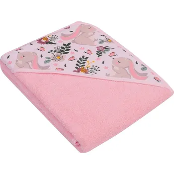 Dětská osuška s kapucí - termofrote růžová 100x100 cm