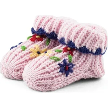 Kojenecké ponožky pletené 0-6 měsíců - růžová