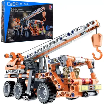 ostatní stavebnice Stavebnice CaDA mobilní jeřáb 22 cm, oranžová, pull-back, 272 dílků