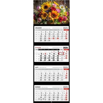 Kalendář Kalendarz 2026 czterodzielny Premium wypukła główka\nKT-4