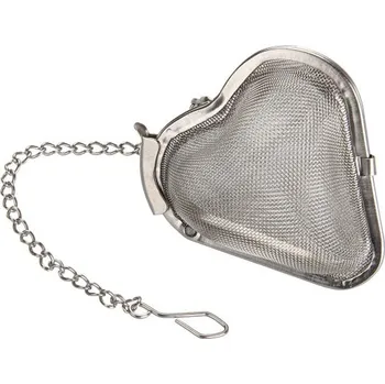 Konvice na čaj Fackelmann Sítko srdce na čaj s řetízkem stříbrné