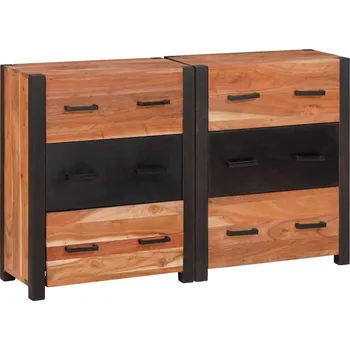 Organizace kuchyně zahrada-XL Servírovací skříň se zásuvkou 3 pcs Hnědá 110 x 30 x 75 cm 3321524