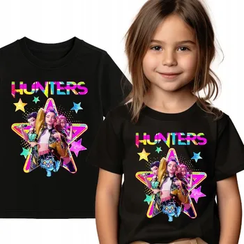 Chlapecké oblečení DĚTSKÉ TRIČKO HUNTRIX KPOP DEMON HUNTERS T-SHIRT ČERNÉ VELIKOST 134