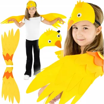 Karnevalový kostým Kostým ptáka, převlek kuřete pro děti – křídla, čelenka, halloweenský kostým