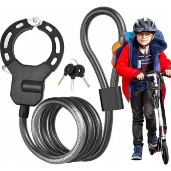 Zámek na kolo Zámek na koloběžku s pouty, speciální ocelový zámek, 125 cm