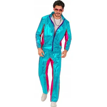 Karnevalový kostým TEPLÁKOVKA MODRÁ DISCO KOSTÝM 80. LET