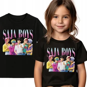 Chlapecké tričko DĚTSKÉ TRIČKO SAJA BOYS KPOP DEMON HUNTERS TSHIRT ČERNÉ 128