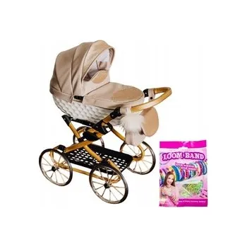 Kočárek pro panenku Kočárek pro panenky z EKO kůže ADBOR LULU + (barva 02)