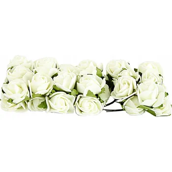 umělá květina M20 Pěnové květy na drátě 3cm/36 Ks BÍLÁ/KRÉMOVÁ