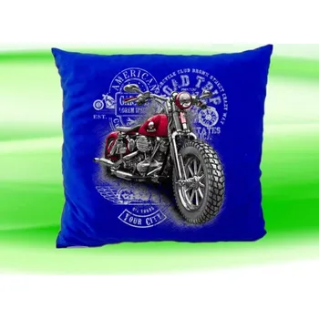 Dekorativní polštářek Polštářek s motorkou modrý (polštář 35x35 cm s motorkou)