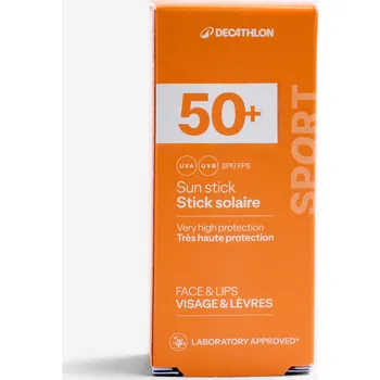 Opalování DECATHLON Opalovací krém v tyčince 2v1 na obličej a rty SPF 50+ 9 g