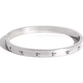 Náramek B-TOP Dámský nerezový náramek s hvězdami a krystaly